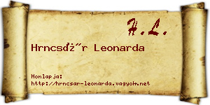 Hrncsár Leonarda névjegykártya